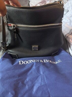 Dooney & Bourke Black Pebbled Leather Crossbody with Gold-Tone Hardware